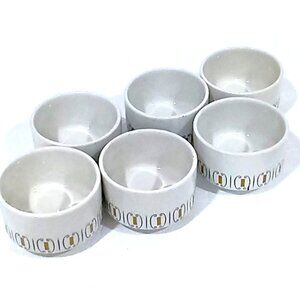 Vintage W.H. Grindlay "Lattice" Dessert Bowls White Granite Vitrified Lot of 6